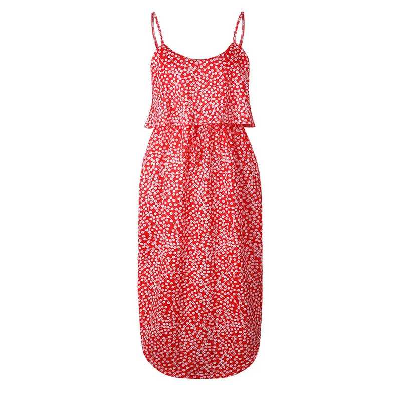 Polka Dot Long Summer Dress Sleeveless 2018 Backless Beach Dress Women Slim Sash Lace Up Split Irregular Vestidos  12