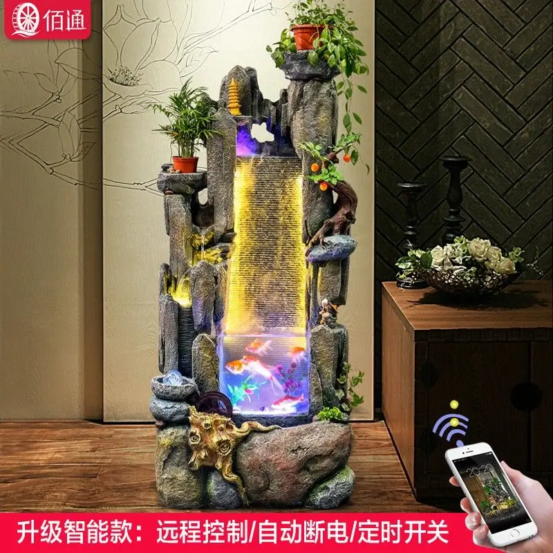 

Creative living room landing rockery water fountain aquarium furnished with fishpond furnishings household jewelry handicraft