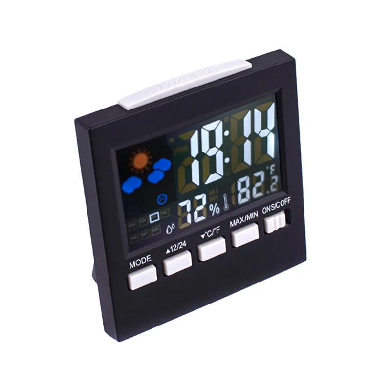ЖК-дисплей Экран Температура радио-часы Восход дома электронные светодиодный стены цифровой Погода стол будильник JDH99