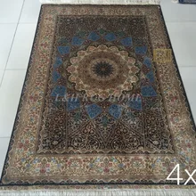 4'X6' 230 линия ручной работы Шелковый Восточный персидский ковер ручной работы шелковый ковер для украшения дома