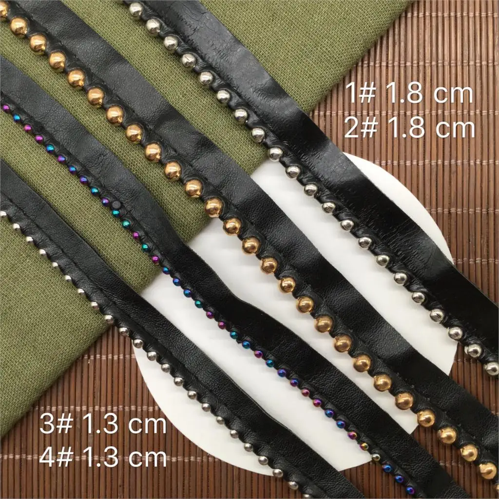 

1.8cm 1.3cm single edge beads pu leather lace beads leather belt diy garment accessories