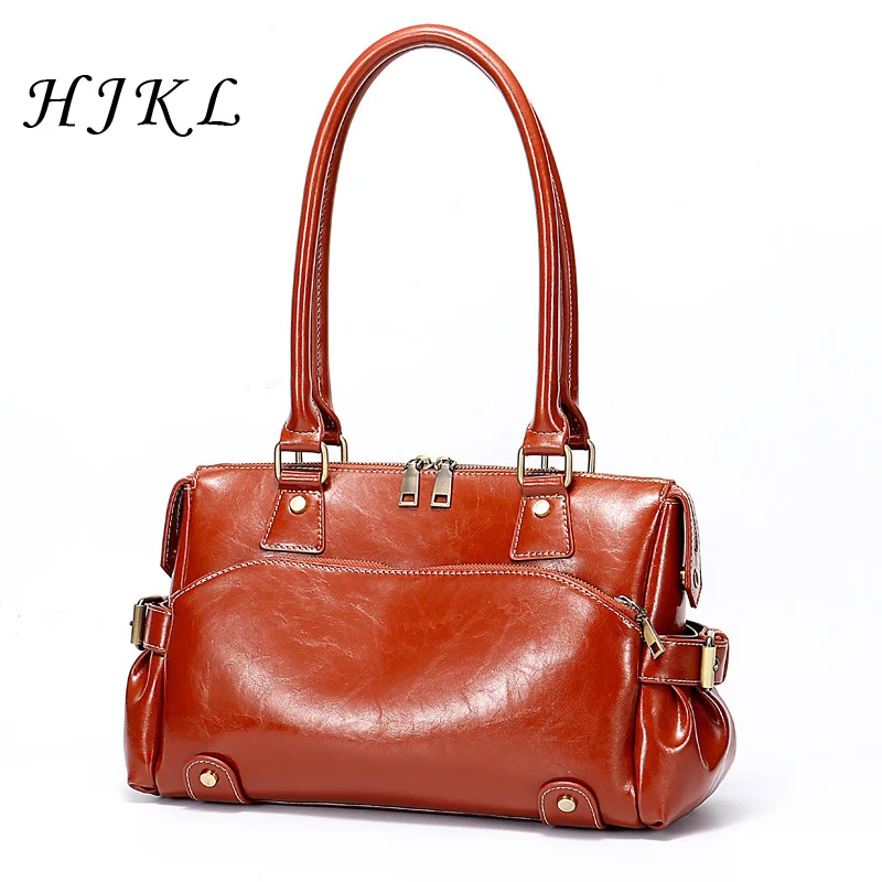 

Luxury Genuine Leather Female Shoulder Bags For Women Designer Handbags Brand High Quality Large Boston Crossbody Bag 2019Summer
