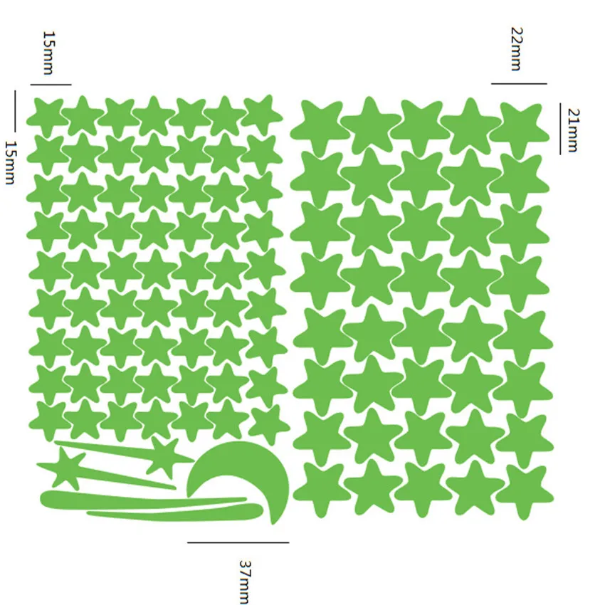 407 шт светящиеся в круглые точки темные звезды наклейки с Луной светящиеся наклейки на стену как звезда в ночи романтическая Вечеринка день рождения - Цвет: 103pc star and meteo