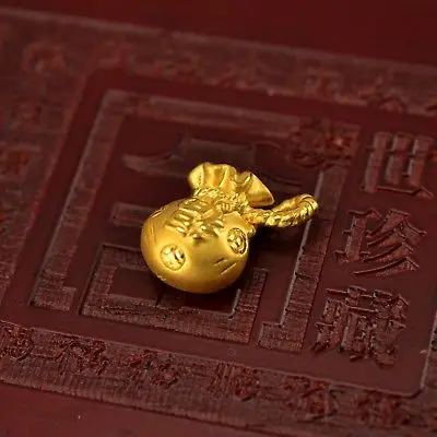 Новое поступление 999 24 к желтое золото Женская 3D сумка Подвеска 0,5-0,7 г очень маленькая