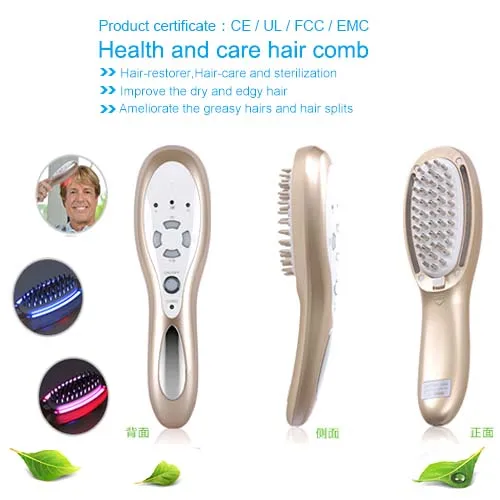 High Frequency Vibrating Hair Follicle Stimulator Hair Growth Electric Scalp Stimulator With Led