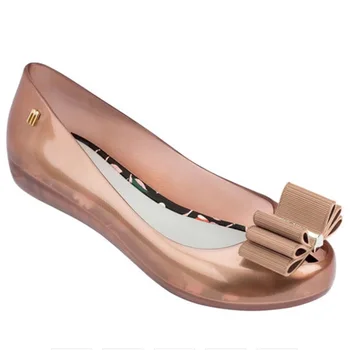 

Melissa Shoes Bowtie 2020 New Women Flat Sandals Brand Jelly Melissa Shoes For Women Solid Sandals Female Jelly Shoes Mulher