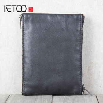 

AETOO Men's handmade cowhide wallet short coin bag women leather card Bag