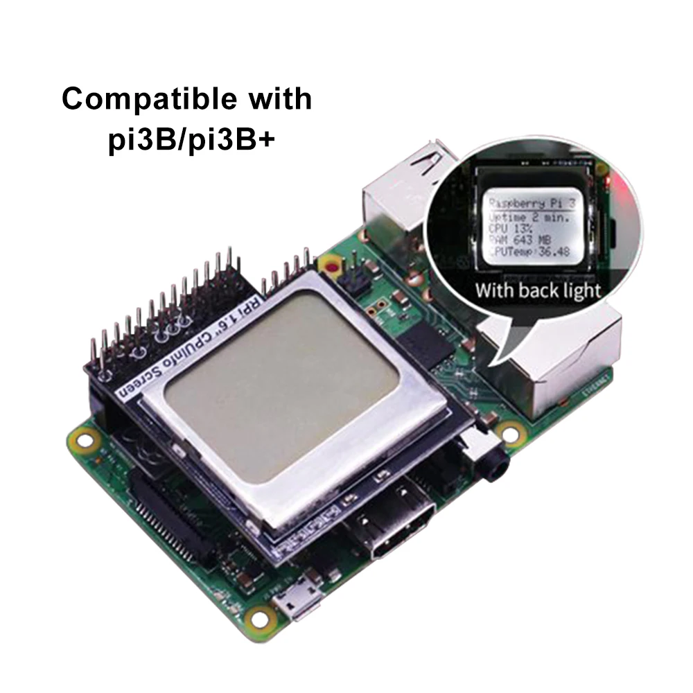 Raspberry Pi 3 информация о процессоре 1 6 дюйма 84x48 модуль дисплея памяти с подсветкой