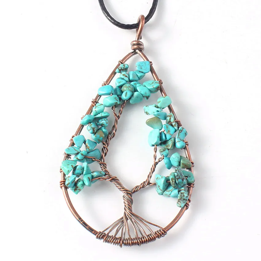 Turquoise Tree of Life Pendant Necklace 1