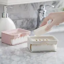 Многофункциональная креативная пластиковая мыльница для ванной комнаты, креативная двойная сливная мыльница, нескользящая мыльница