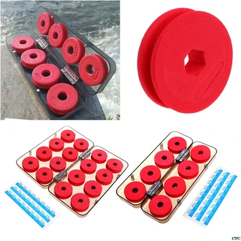 

8/16Pcs Foam Winding Board Fishing Line Shaft Bobbin Spools Tackle Box Red Lines