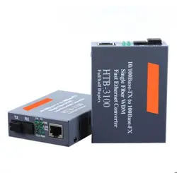 1 пара HTB-3100 10/100 Base-TX Оптическое волокно Ethernet Media Converter один одномодовый волоконный преобразователь 25 км