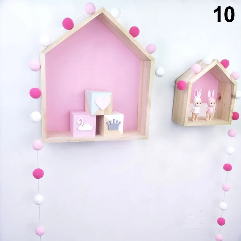 

Plush Ball Pompom Sweet Color Garland Christmas Holiday Kids Room Baby Shower Wall Hanging Decor HG99
