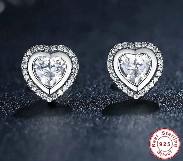 

SALE 2019 new 925 silver Earrings Female Crystal from Swarovski New woman name earrings heart micro set hot Fashion jewelry