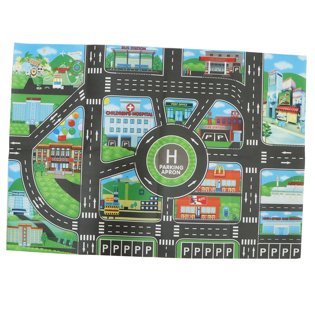 Traffic Road Play Mat Toy Kid Car Vehicle Game Baby Developmental Carpet Rug
