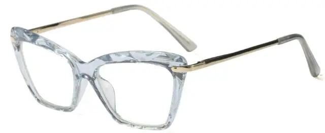 Новинка, известный бренд, дизайнерские модные очки, женские, прозрачная оправа, кошачий глаз, очки, оптические, для девушек, оправа для очков, Oculos - Цвет оправы: C2 blue clear