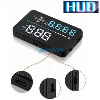 

20Pcs/Lot New A3 Car HUD Head Up Display MPH/KMH Speed/Temp Alarm Speedometer Guage GPS