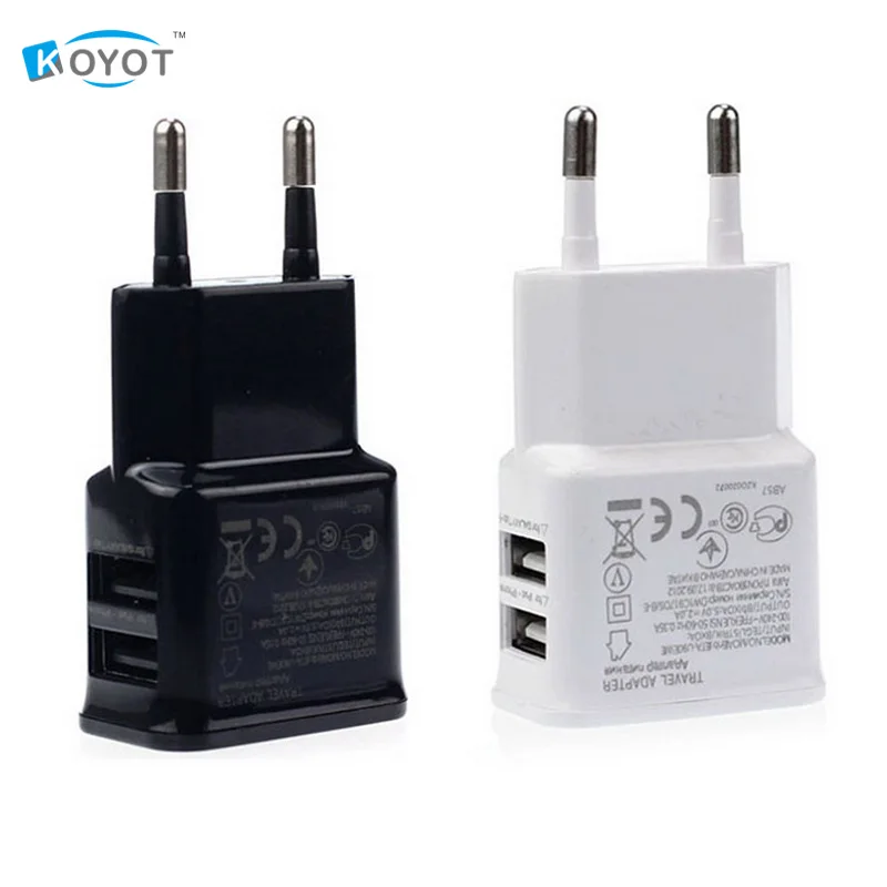 

5V 2A EU PLug Wall Charger Universal Mobile Phone Travel Charger For Samsung HTC Jiayu Xiaomi LG Dual USB Wall Charger Adapter