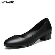 NEMAONE Woman Shoes Spring Autumn cow Leather 3cm Low Heels Women Pumps Women Office Shoes Women’s Footwear Wedding Shoes
