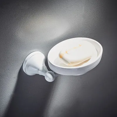 soap dish Набор аксессуаров для ванной комнаты, держатель для бумаги, полотенцесушитель, корзина для мыла, вешалка для полотенец, вешалка для полотенец, белая вешалка для полотенец держать полотенец для ванной - Цвет: soap dish