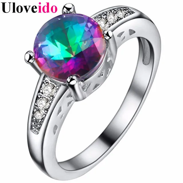uloveido rainbow cubic zirconia ring vintage wedding rings for women engagement ring crystal jewelry dropshipping 5 - Rainbow Wedding Rings uloveido rainbow cubic zirconia ring vintage wedding rings for women engagement ring crystal jewelry dropshipping 5 - Rainbow Wedding Rings