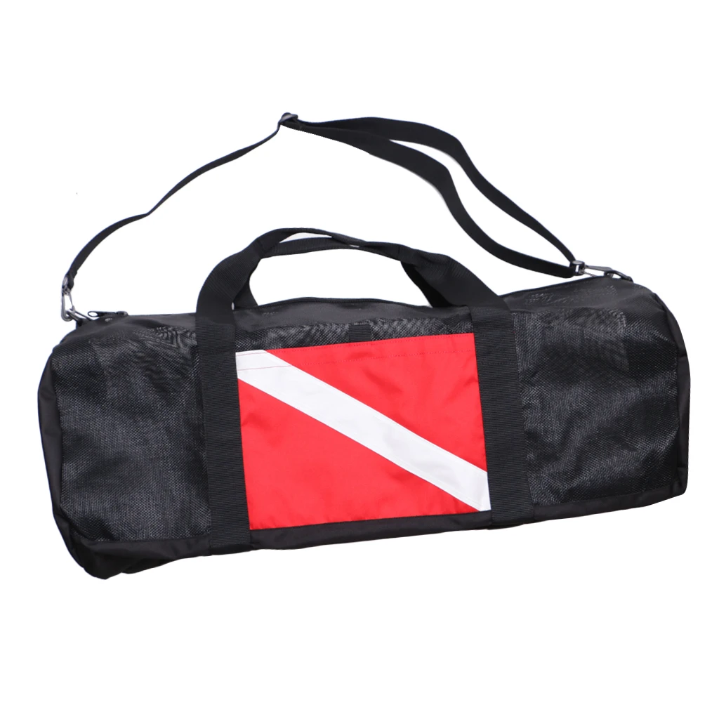 Nylon Dive Flag Mesh Gear Bag Zipper Holdall for Scuba Diving Swimming Beach Sports Camping Travel