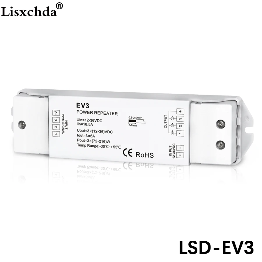 DC5-36V EV1 EV3 EV4 постоянного Напряжение Мощность усилитель светодиодный повторитель мощности с ШИМ для Светодиодный 1CH 3CH 4CH Светодиодная лента LED освещение лампы противотуманных фар - Цвет: LSD-EV3