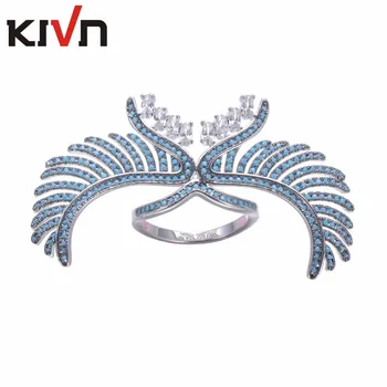

KIVN Womens Fashion Jewelry Angel Wing Feather Pave CZ Cubic Zirconia Wedding Engagement Rings Mothers Birthday Christmas Gifts