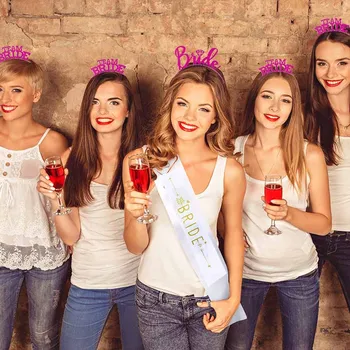 

Bride to Be sash Tiara crown veil Bridal shower Wedding engagement Bachelorette hen Party Bridesmaid team bride tribe decoration