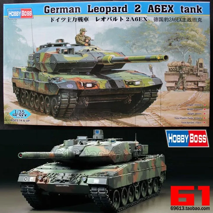 1 35 Scale German Leopard 2A6 Main Battle Tank DIY Plastic Assembling Model Toy