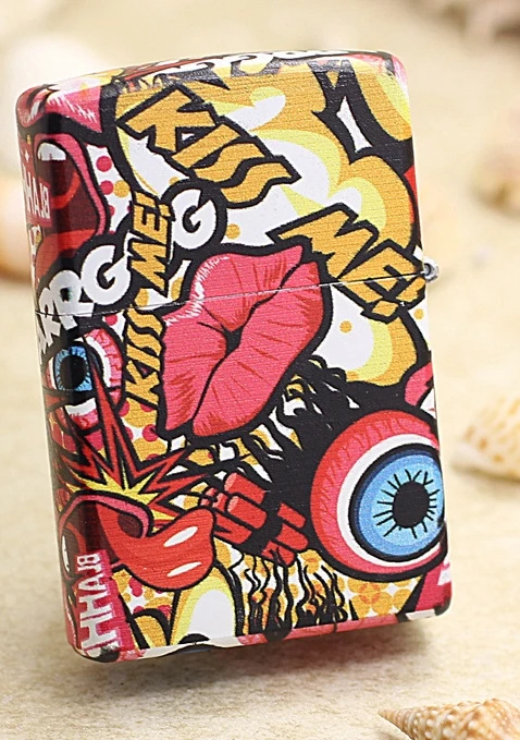 

LXF Original Graffiti painting kiss zpo lighter