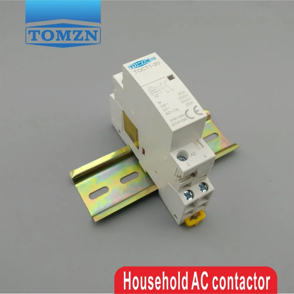 1 шт. TOCT1 Американская классификация проводов 2р 20A 220 V/230 V 50/60HZ Din rail бытовой ac Контактор В соответствии с стандартом 2NO