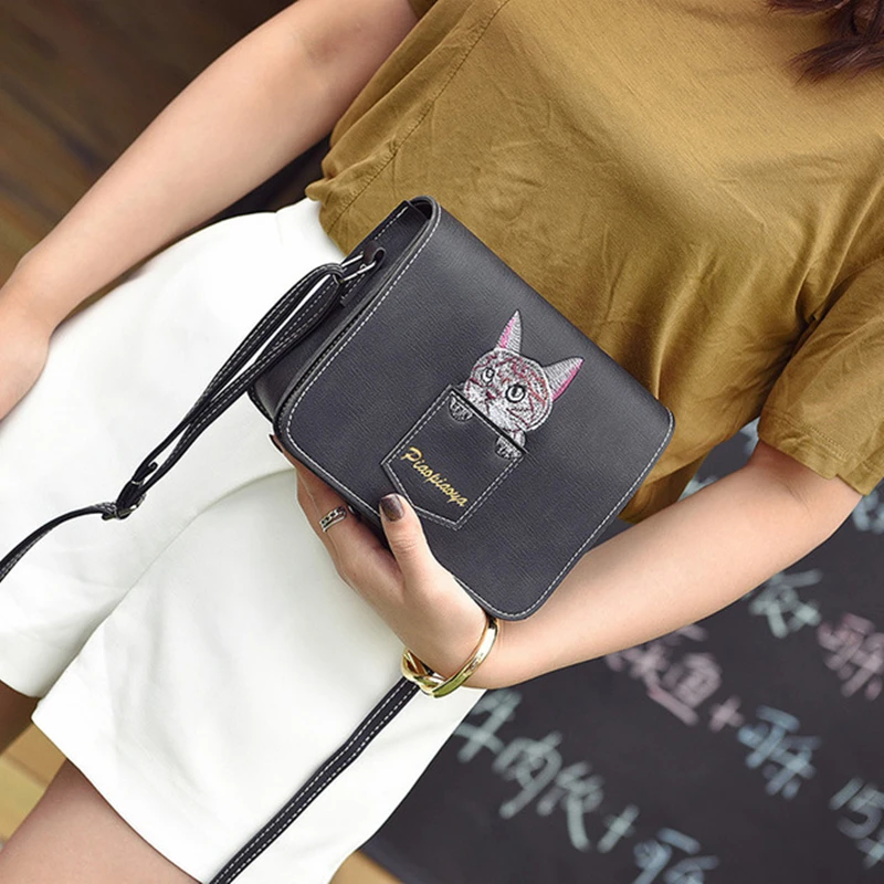 

IMIDO2019 Summer New Style Fashion Casual Embroidery Female One-Shoulder Diagonal Small Square Bag Shopping Travel Luxury Lovely