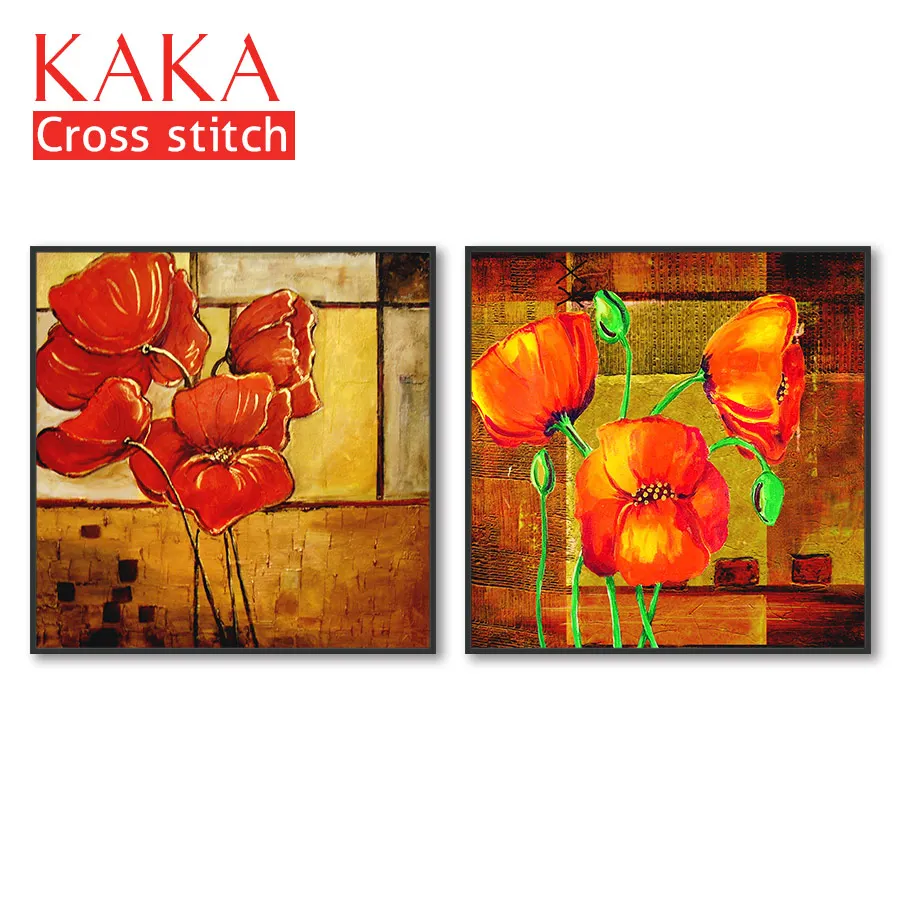 

Cross stitch kits,Embroidery needlework sets with printed pattern,11CT-canvas for Home Decor Painting,Flowers Full NCKF095