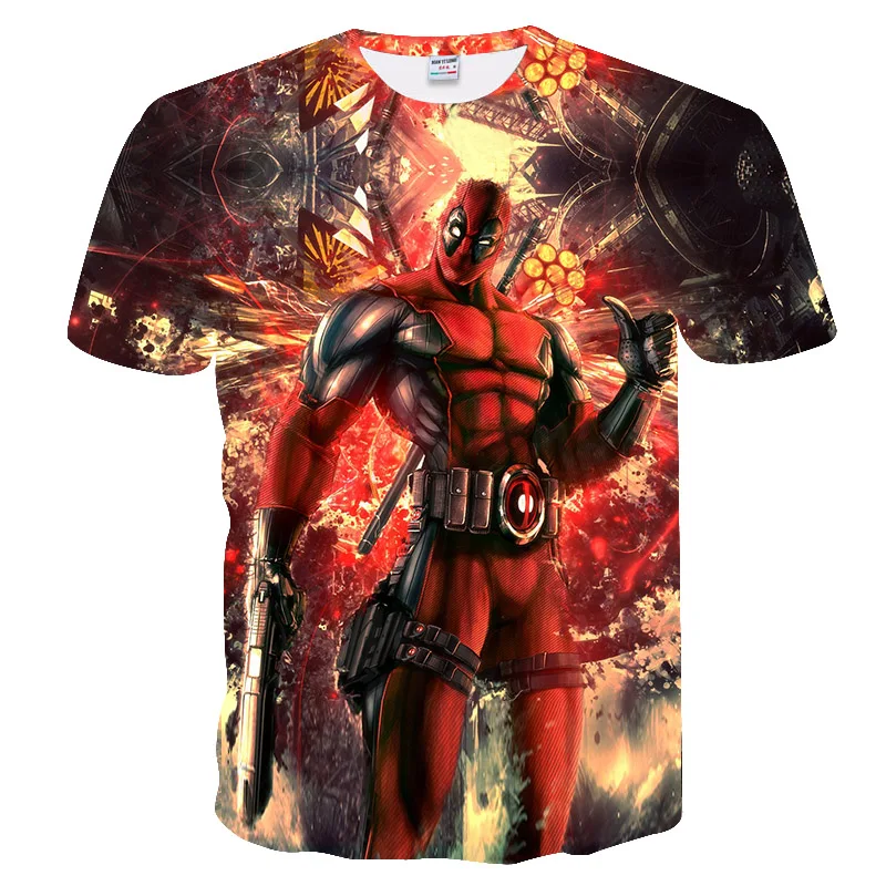 

Summer T-shirt Men Deadpool Printed Short Sleeve Tee Shirt Fashion Street Hip Tops Unisex Couples T Shirts Cool Shirts 2019 New