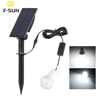 

T SUNRISE Potable Solar Light 200LM LED Solar Bulb Light Solar Panel Camping Tent Lamp luz solar exterieur Hanging Bulb