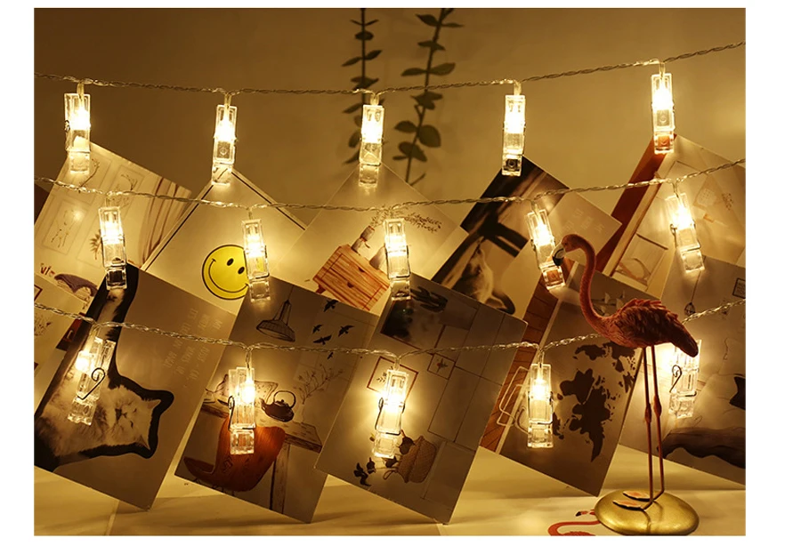 1,5 м 3 м 4,5 м фото клип держатель светодиодный гирлянды светодиодные светильники с питанием от аккумулятора на Рождество Новый Год Вечерние