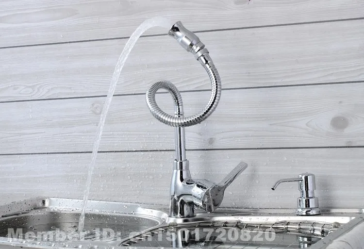 

Single Lever Kitchen Hot And Cold Water Swivel Vessel Sink Mixer Tap Bend rotate freely Modern Brass Chrome Valve Accessories