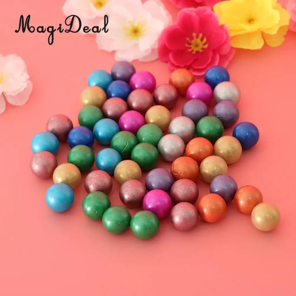 90 Pieces of 16mm Colored Glass Marbles, Kids Traditional Ball Game Toy Vase & Fish Tank Decoration #B