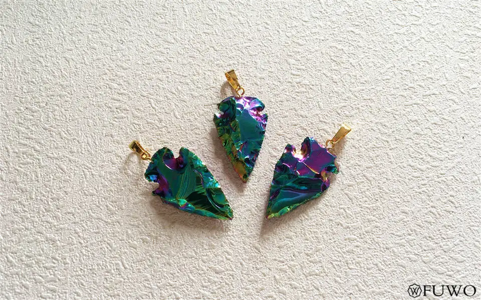 Titanium Agate Arrowhead Pendant 7