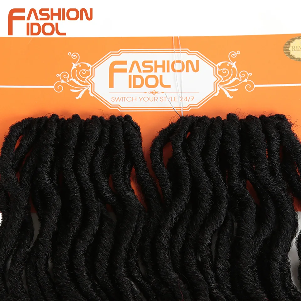 Мода IDOL Faux Locs Crotchet волосы для наращивания 20 дюймов вязанные крючком косички мягкие натуральные синтетические волосы Омбре синие коричневые волосы косички