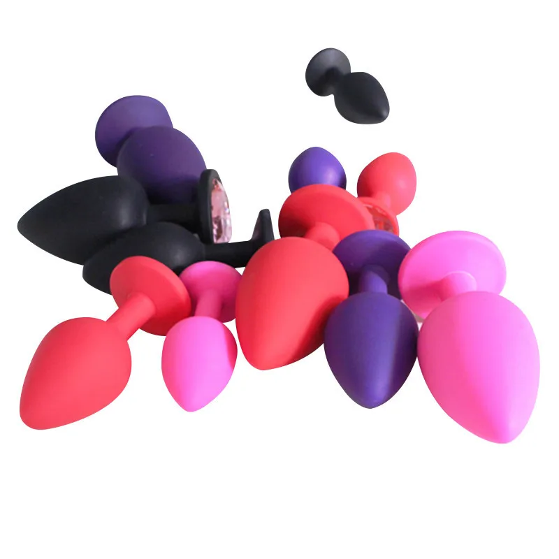 Small Medium Large Silicone Butt Plug with Crystal Jewelry Smooth Touch Anal Plug Anal Sex Toys for Woman Men Gay05