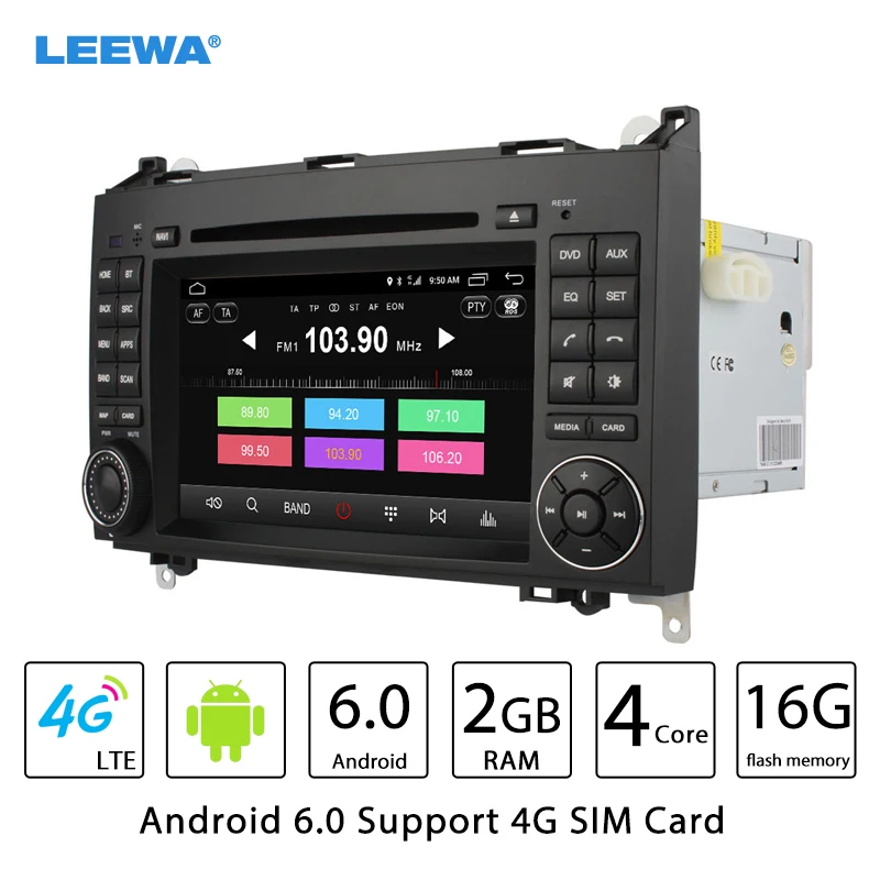 Cheap LEEWA 7" Android 6.0 (64bit) DDR3 2G/16G/4G LTE Car DVD GPS Radio Head Unit For Mercedes Benz Sprinter W906/W209/W311/W315/W318 0
