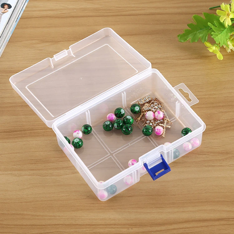 Plastic 6 Compartment Clear Jewelry Storage Box Small Case Craft Organizer Plastic 6 Compartment Clear Jewelry Storage Box Small Case Craft Organizer