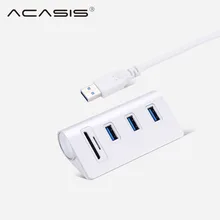 Acasis Высокоскоростной Usb 3,0 концентратор 3 порта с 2 в 1 SD TF кард-ридер Micro USB интерфейс питания для MacBook Air портативных ПК