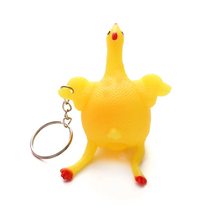 

Laying Hens Key Chain for Mens Key Holders Spoof Tricky Gadgets Funny Chicken Egg Keychain Keyring Relief Gifts
