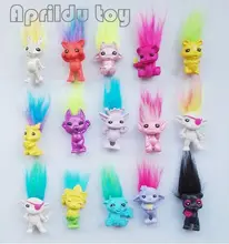 50pcs lot Mini Size Trolls Pencil Topper The Good Luck Trolls Doll Movie Roles Action Figures