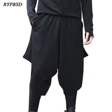 Новые летние для мужчин черные шорты для женщин Свободные Повседневное расклешенные мотобрюки эластичный пояс мода хип хоп шорт