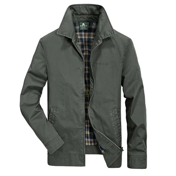 

Plus size 4XL Autumn Spring ZHAN DI JI PU casual jacket men turn-down collar military jacket men wide-waisted casaco masculino