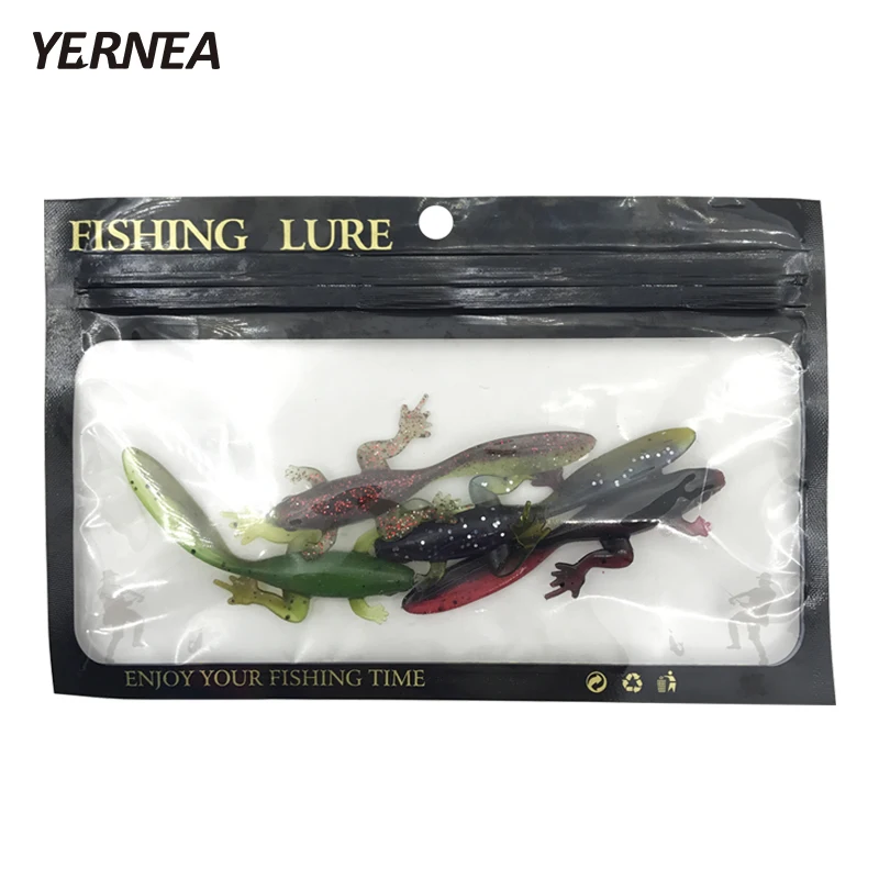 

Yernea 4Pcs/Lot 3.7g 4 Colors Soft Fishing Lure Frog Tadpole Soft Bait Imitation Fish Bionic Lifelike Fishy Smell Road Bait